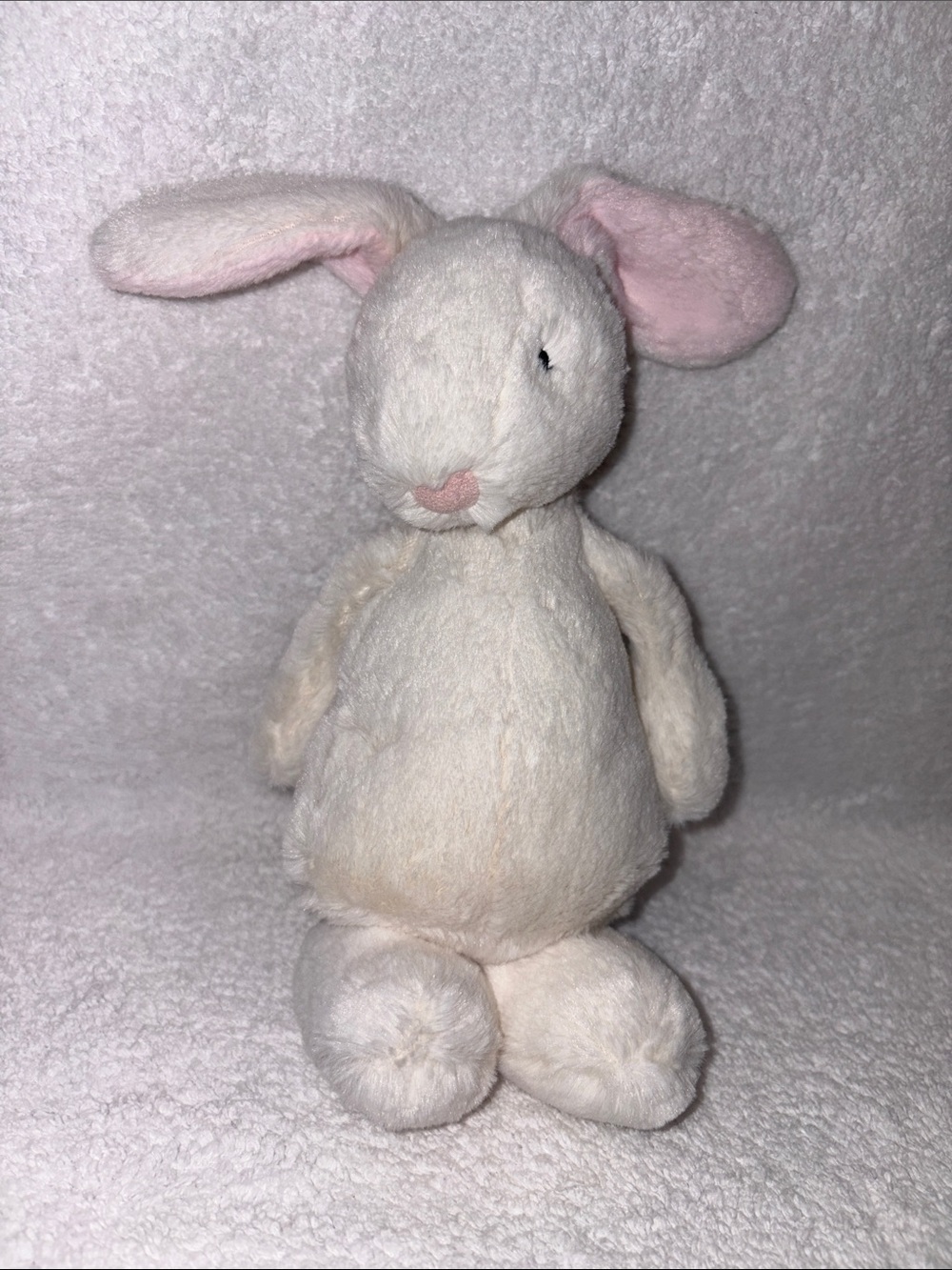 Little Jellycat cream rattle bobtail plush bunny retired